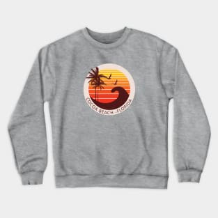 Cocoa Beach Florida Retro Sunset Design Crewneck Sweatshirt